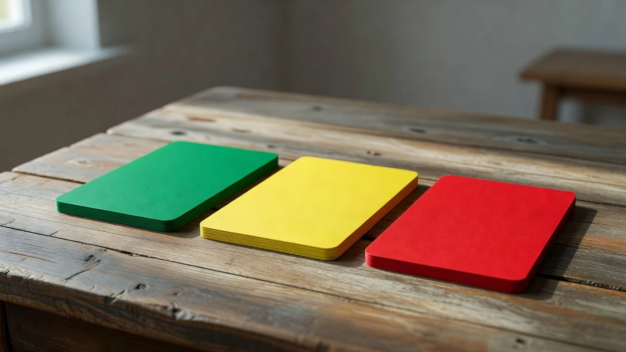 Three cards in green, yellow and red: the traffic-light safeword system